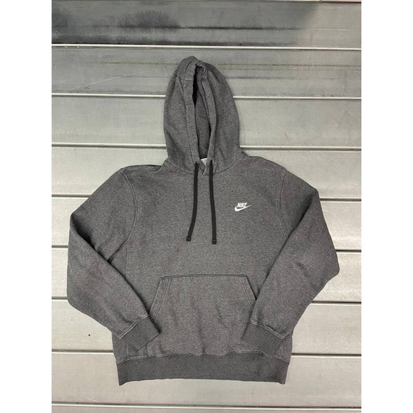 Nike Sweatshirt Mens Medium Gray Embroidered Hoodie - Picture 1 of 8
